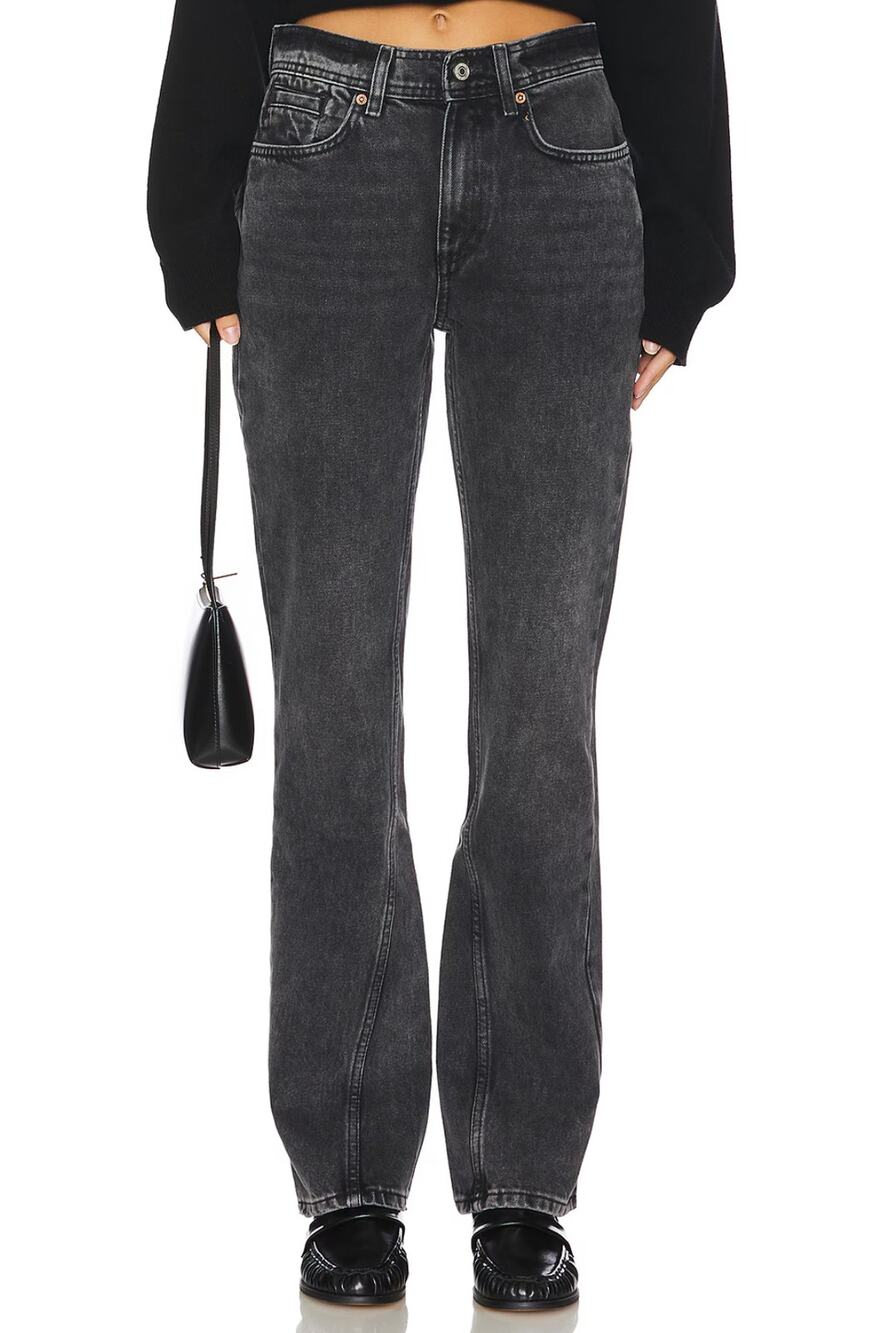 Free People We The Free Xena Slim Straight Jeans in Dark Night Wash, Size 27
